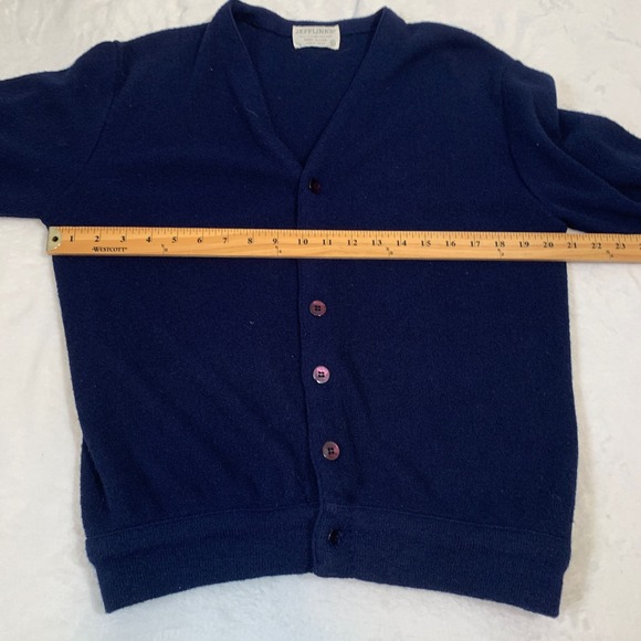 Vintage Lord Jeff Jefflinks Navy Blue Button Cardigan Sweater Made in USA - Picture 10 of 10